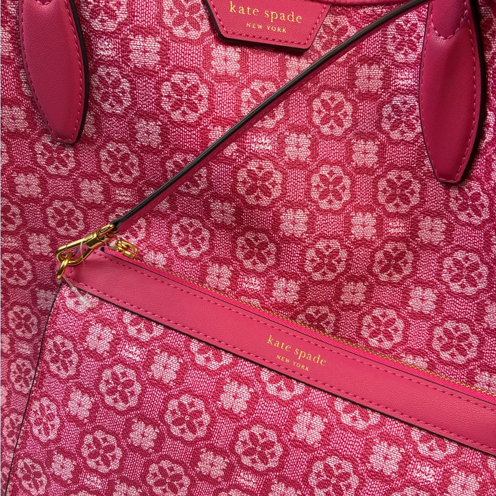 kate spade Pink Patterned Tote with Matching Pouch (2-piece set) - Picture 2 of 9